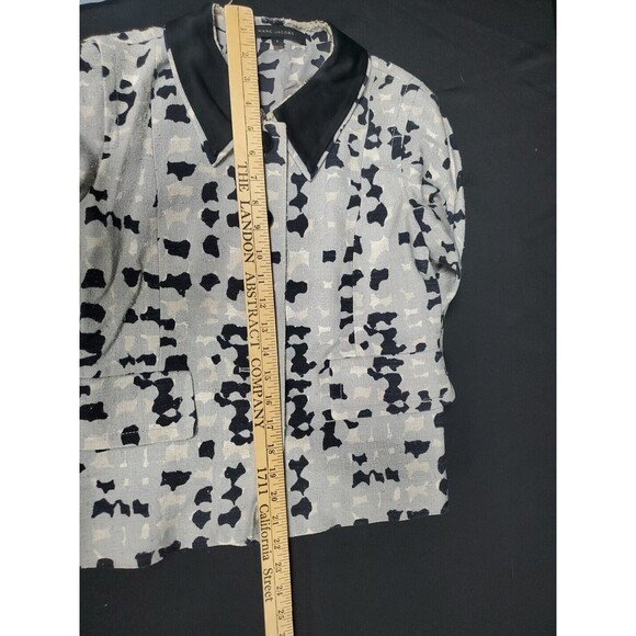 Marc Jacobs 100% Silk Woven Blazer Jacket Geometric Runway Print Size 2 - Picture 6 of 10